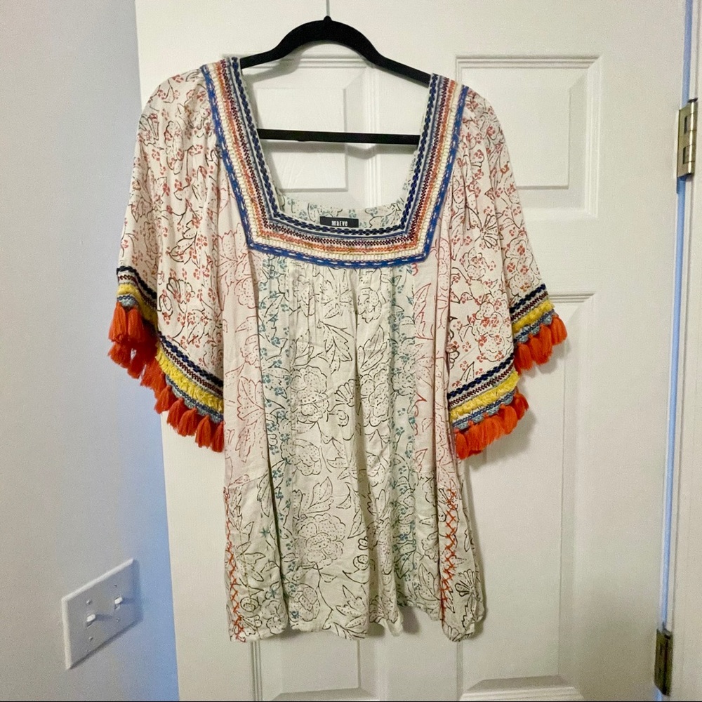 Maeve Anthropologie Short Sleeve Boho Shirt